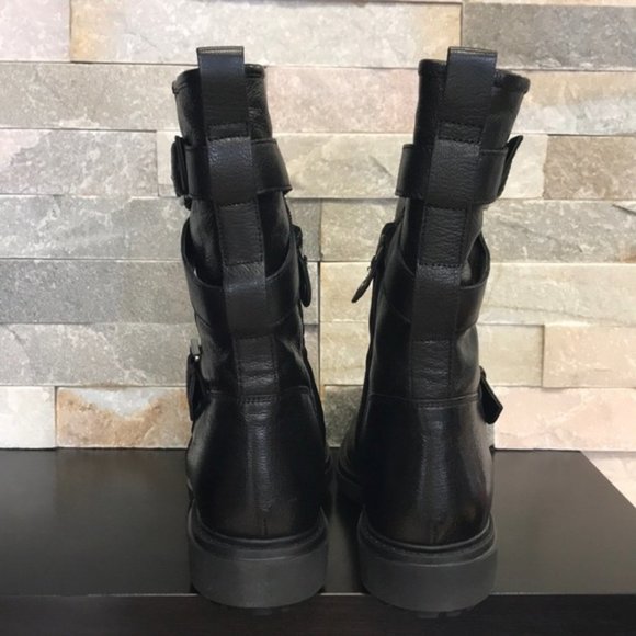 Geox Asheely Women's Leather Mid-Calf Biker Boot - Picture 6 of 9